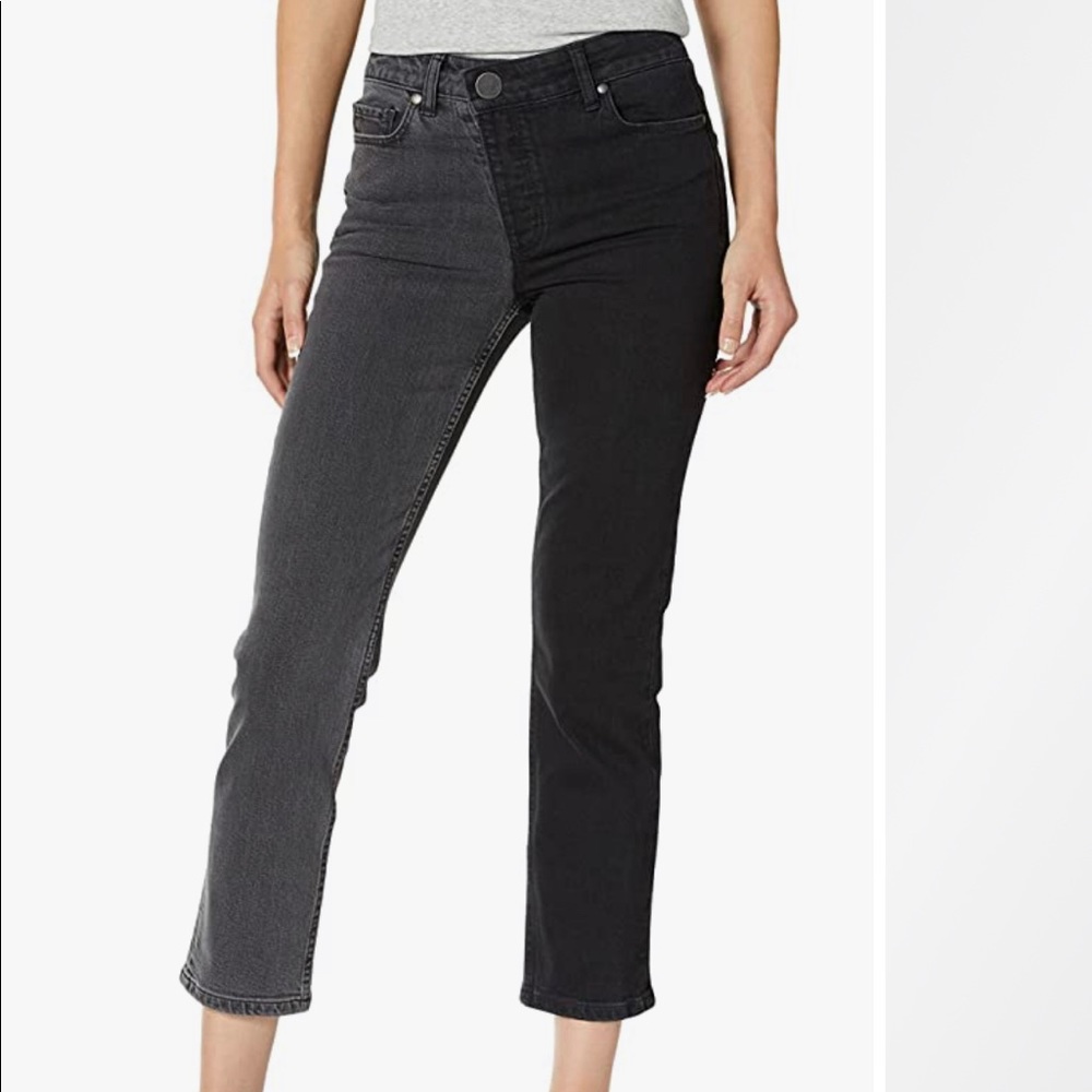 ISO paige hoxton straight ankle jeans two tone
